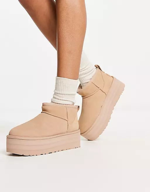 נעלי האג | מגפי האג Ugg Classic Ultra Mini Platform Driftwood