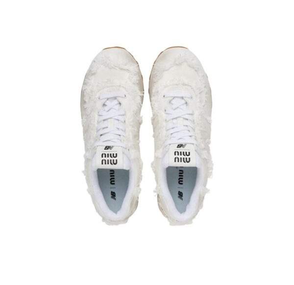 נעלי ניו באלאנס | New Balance 574 x Miu Miu - Suede White Jeans Sneakers