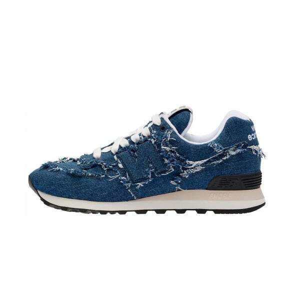 נעלי ניו באלאנס | New Balance 574 x Miu Miu - Suede Blue Jeans Sneakers