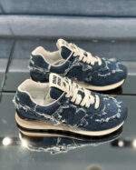 נעלי ניו באלאנס | New Balance 574 x Miu Miu - Suede Blue Jeans Sneakers