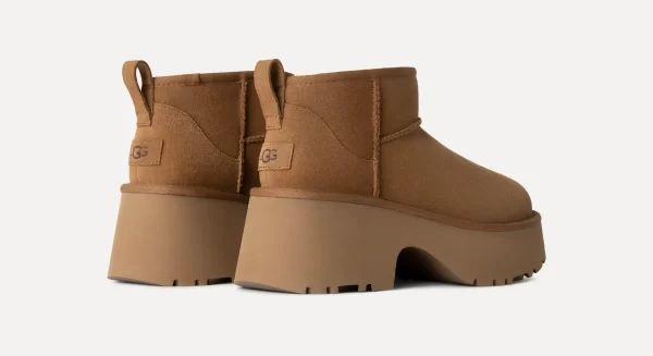 נעלי האג | מגפי האג פלטפורמה עקב UGG Women's Classic Ultra Mini New Heights Chestnut