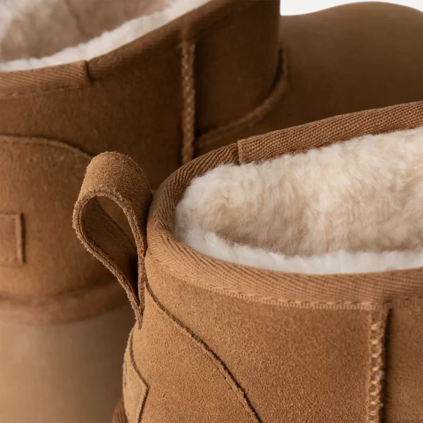 נעלי האג | מגפי האג פלטפורמה עקב UGG Women's Classic Ultra Mini New Heights Chestnut