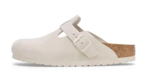 כפכפי בירקנשטוק | Birkenstock Boston Antique White Suede