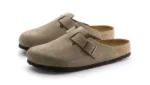 כפכפי בירקנשטוק | Birkenstock Boston Soft Footbed Suede Taupe