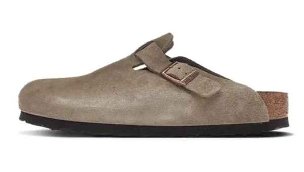 כפכפי בירקנשטוק | Birkenstock Boston Soft Footbed Suede Taupe