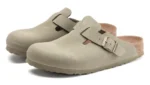 כפכפי בירקנשטוק | Birkenstock Boston Vegan Birkibuc Khaki