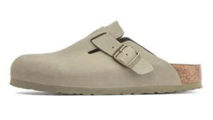 כפכפי בירקנשטוק | Birkenstock Boston Vegan Birkibuc Khaki