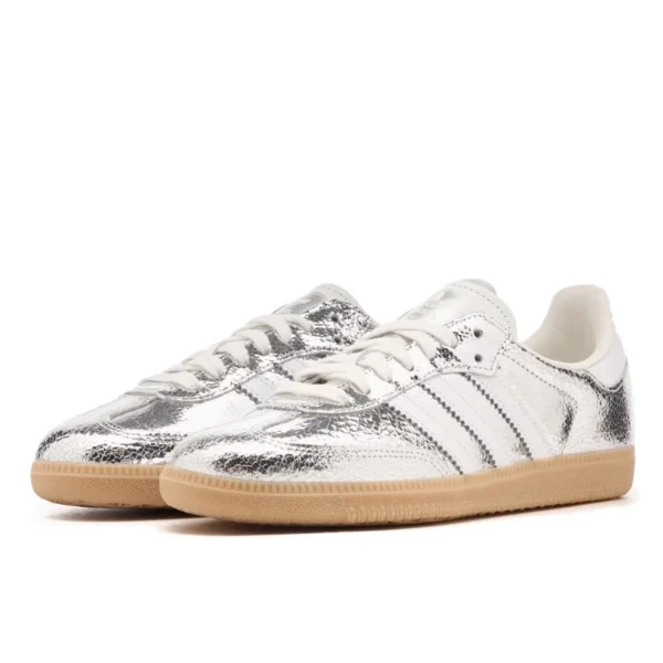 נעלי אדידס | Adidas Samba OG Silver Metallic Cracked Leather