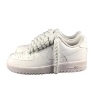 נעלי נייק | Nike Air Force 1 Custom Lacet Corde Blanche