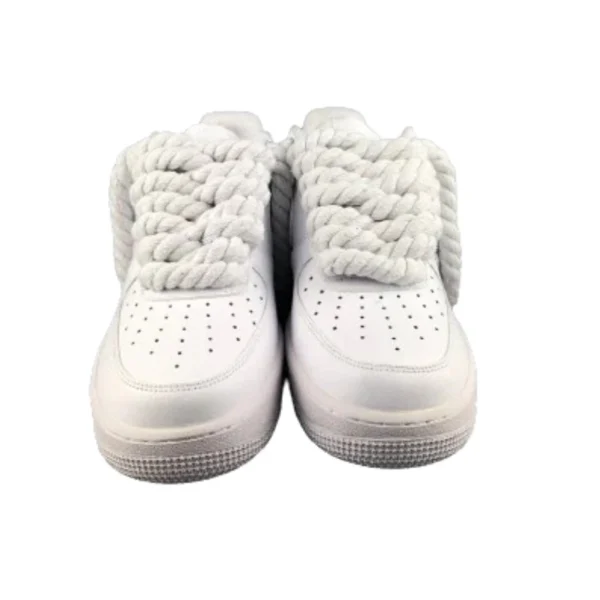 נעלי נייק | Nike Air Force 1 Custom Lacet Corde Blanche