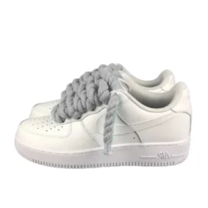 נעלי נייק | Nike Air Force 1 Custom Lacet Corde Gris Clair