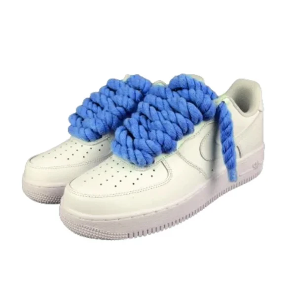 נעלי נייק | Nike Air Force 1 Custom Lacet Corde Lac Bleu