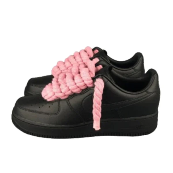 נעלי נייק | Nike Air Force 1 Custom Lacet Corde Noir Rose