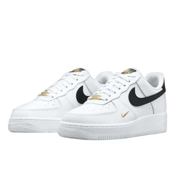 נעלי נייק | Nike Air Force 1 Low '07 Essential White Black Gold Mini Swoosh