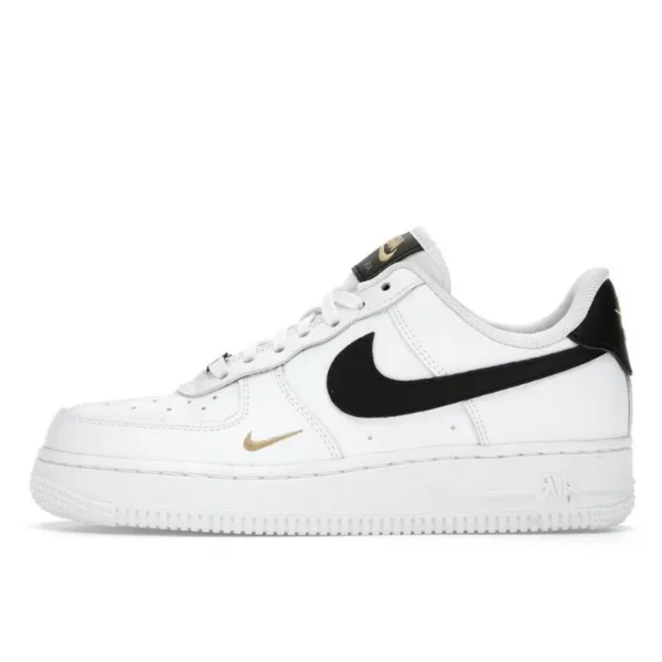 נעלי נייק | Nike Air Force 1 Low '07 Essential White Black Gold Mini Swoosh
