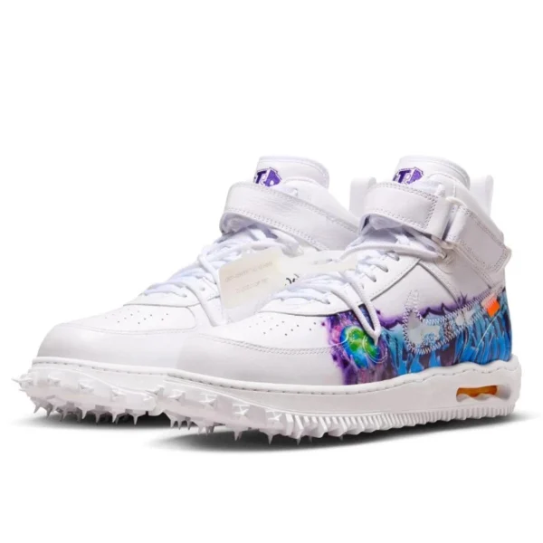 נעלי נייק | Nike Air Force 1 Mid Off-White Graffiti White