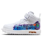 נעלי נייק | Nike Air Force 1 Mid Off-White Graffiti White