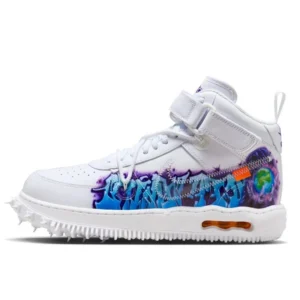 נעלי נייק | Nike Air Force 1 Mid Off-White Graffiti White