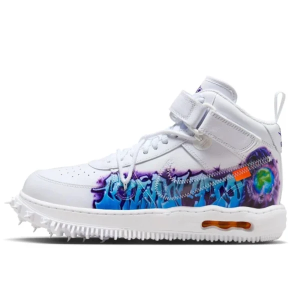 נעלי נייק | Nike Air Force 1 Mid Off-White Graffiti White