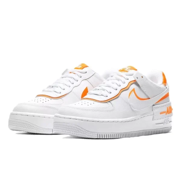 נעלי נייק | Nike Air Force 1 Shadow Total White Orange