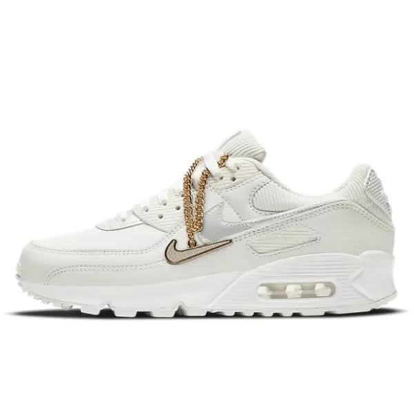 נעלי נייק | Nike Air Max 90 Gold Chain Summit White