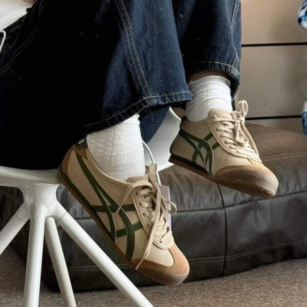 נעלי אוניטסוקה טייגר | Onitsuka Tiger Mexico 66 Beige Grass Green