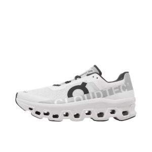נעלי און קלאוד | On Cloudmonster Running Shoes White/Black