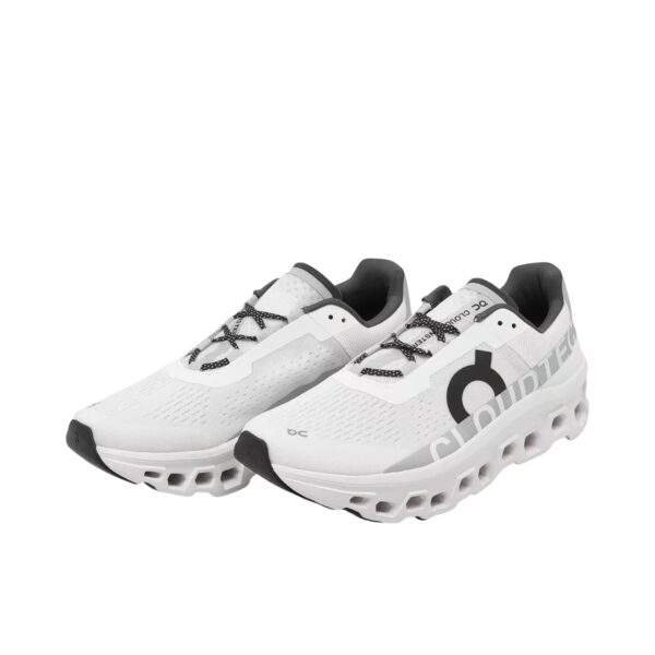 נעלי און קלאוד | On Cloudmonster Running Shoes White/Black
