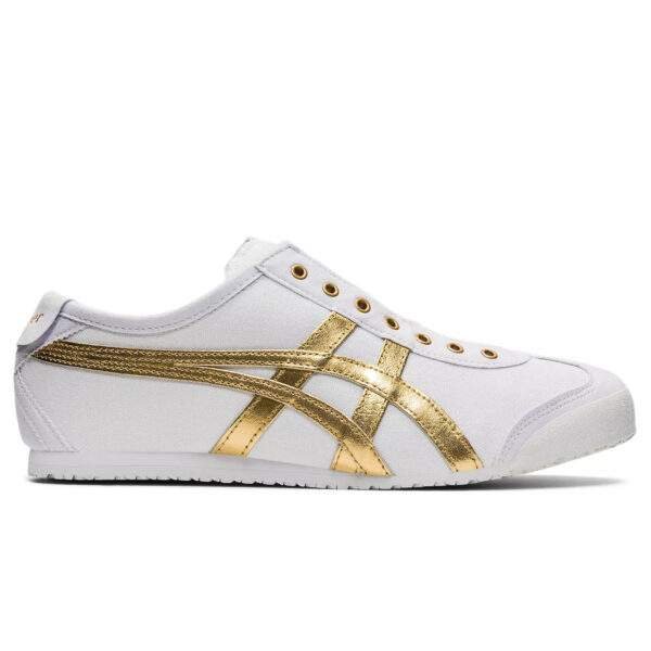 נעלי אוניטסוקה טייגר | Onitsuka Tiger MEXICO 66 SLIP-ON White/Pure Gold