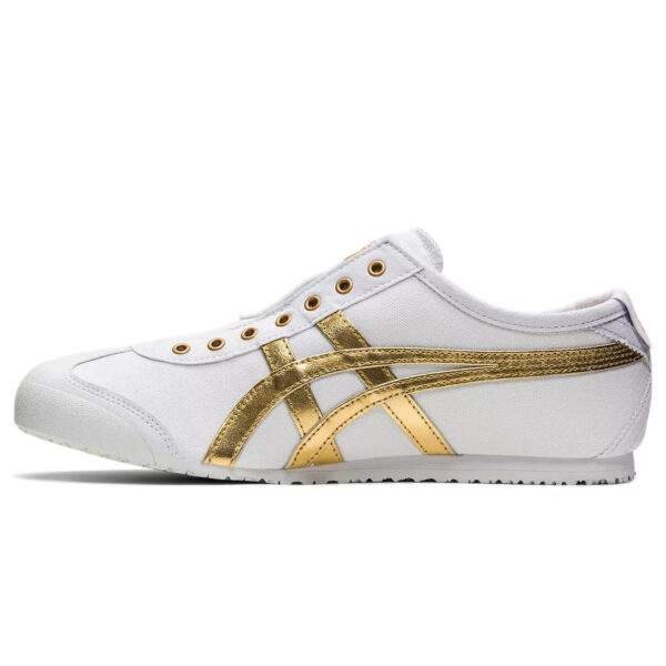 נעלי אוניטסוקה טייגר | Onitsuka Tiger MEXICO 66 SLIP-ON White/Pure Gold
