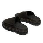 סנדלי דר מרטינס פלטפורמה | Dr. Martens Zebzag Suede Platform Slides Black