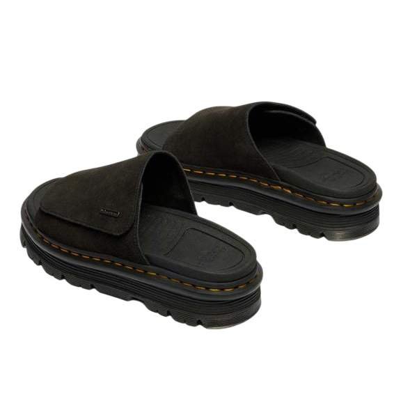 סנדלי דר מרטינס פלטפורמה | Dr. Martens Zebzag Suede Platform Slides Black