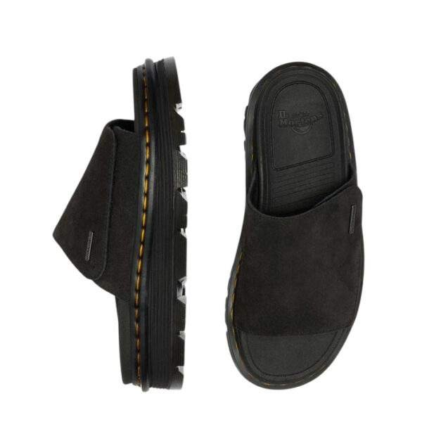 סנדלי דר מרטינס פלטפורמה | Dr. Martens Zebzag Suede Platform Slides Black