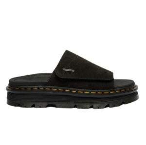 סנדלי דר מרטינס פלטפורמה | Dr. Martens Zebzag Suede Platform Slides Black