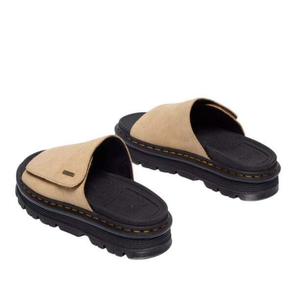 סנדלי דר מרטינס פלטפורמה | Dr. Martens Zebzag Suede Platform Slides Tan