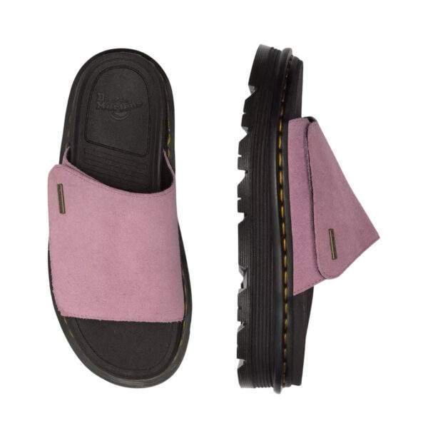 סנדלי דר מרטינס פלטפורמה | Dr. Martens Zebzag Suede Platform Slides Dusty Rose Pink