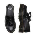 ד״ר מרטנס | Dr. Martens Adrian Leather Platform Tassel Loafers Black Smooth